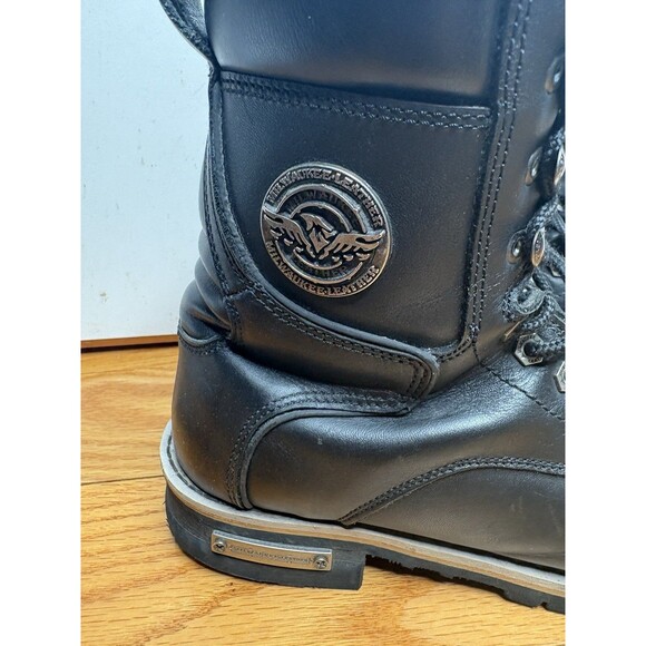 Milwaukee Leather black motorcycle boots men\'s size 8.5 Black Logger MBM9095 main image 6